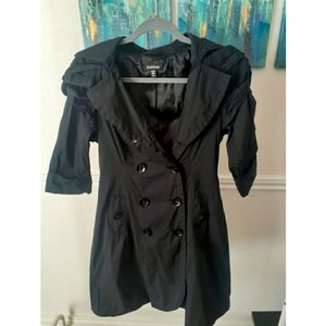 BEBE black trench coat XS